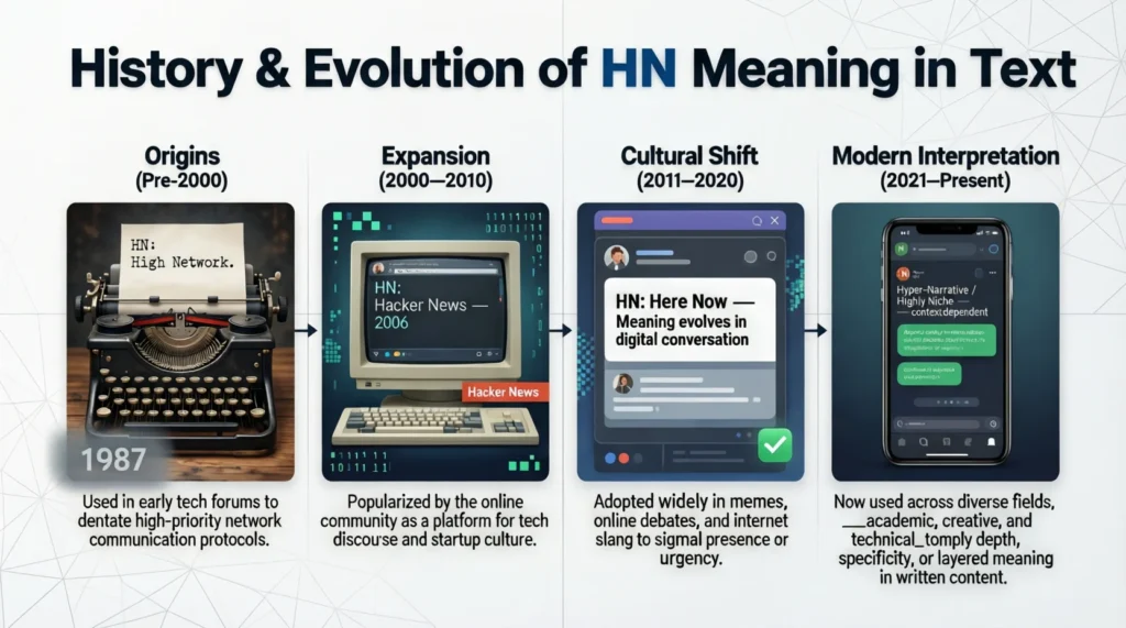 History & Evolution of HN Meaning in Text