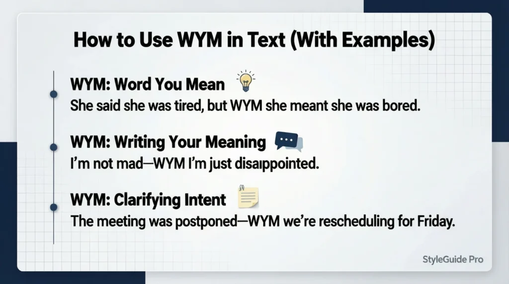How to Use WYM in Text (With Examples)