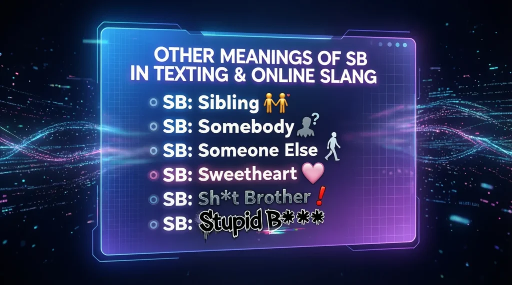 Other Meanings of SB in Texting & Online Slang