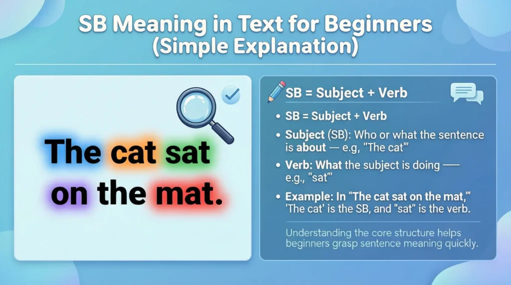 SB Meaning in Text for Beginners (Simple Explanation)