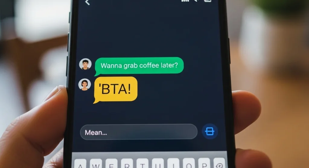 BTA Meaning Examples in Chat and Social Media