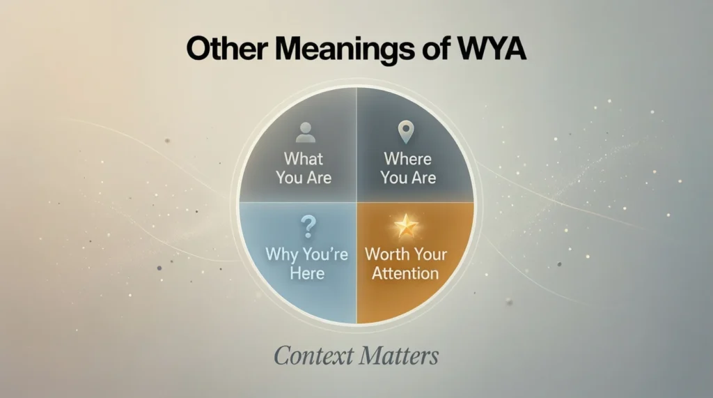 Other Meanings of WYA in Text (Context Matters)