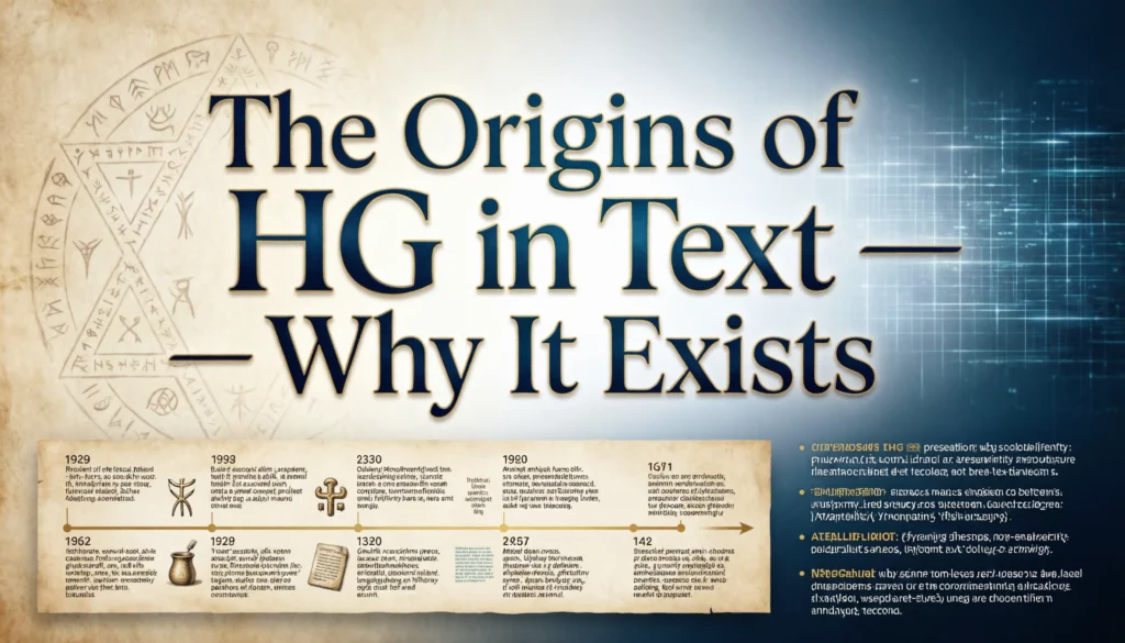  The Origins of HG in Text — Why It Exists