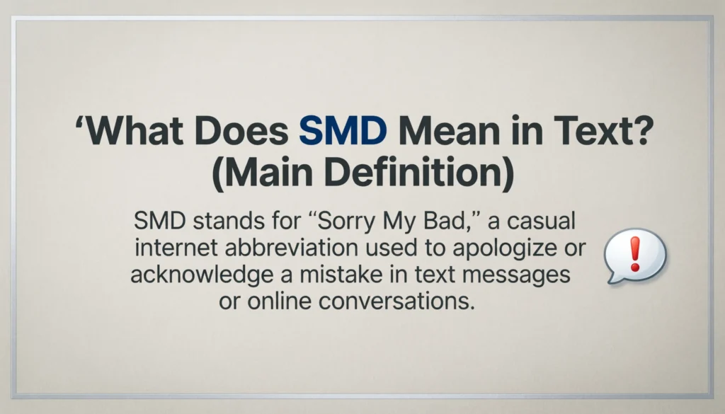 What Does SMD Mean in Text? (Main Definition)